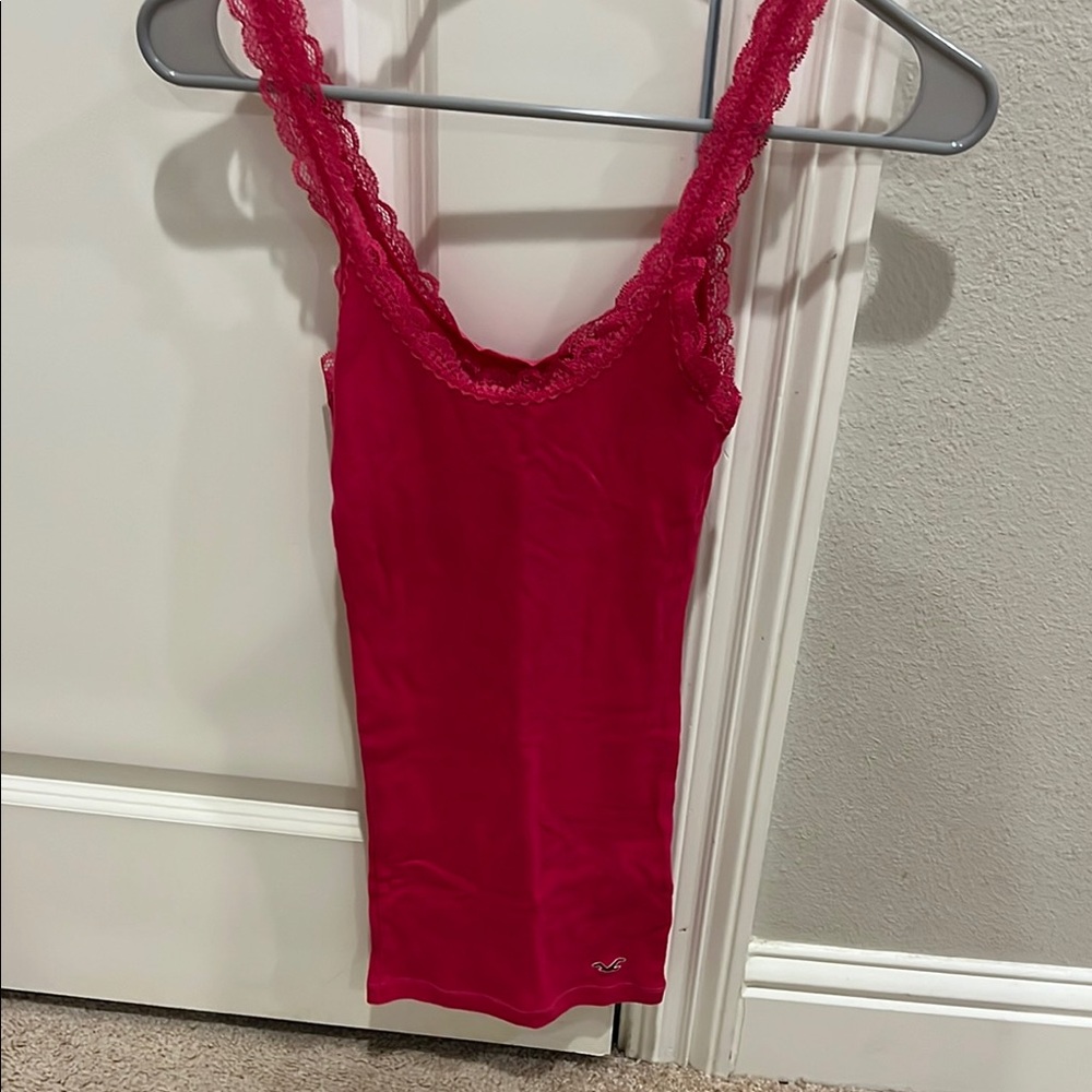Hollister Vibrant Pink Lace Tank